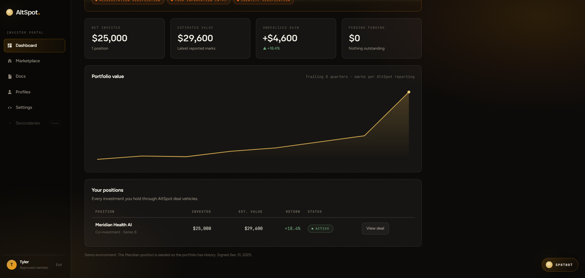 Portfolio dashboard