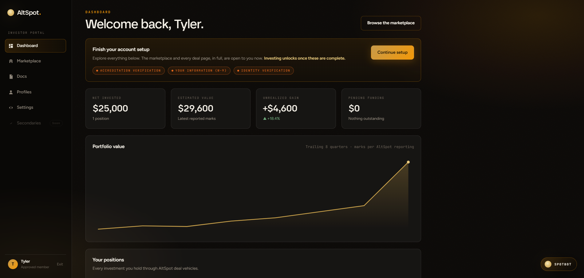 Portfolio dashboard